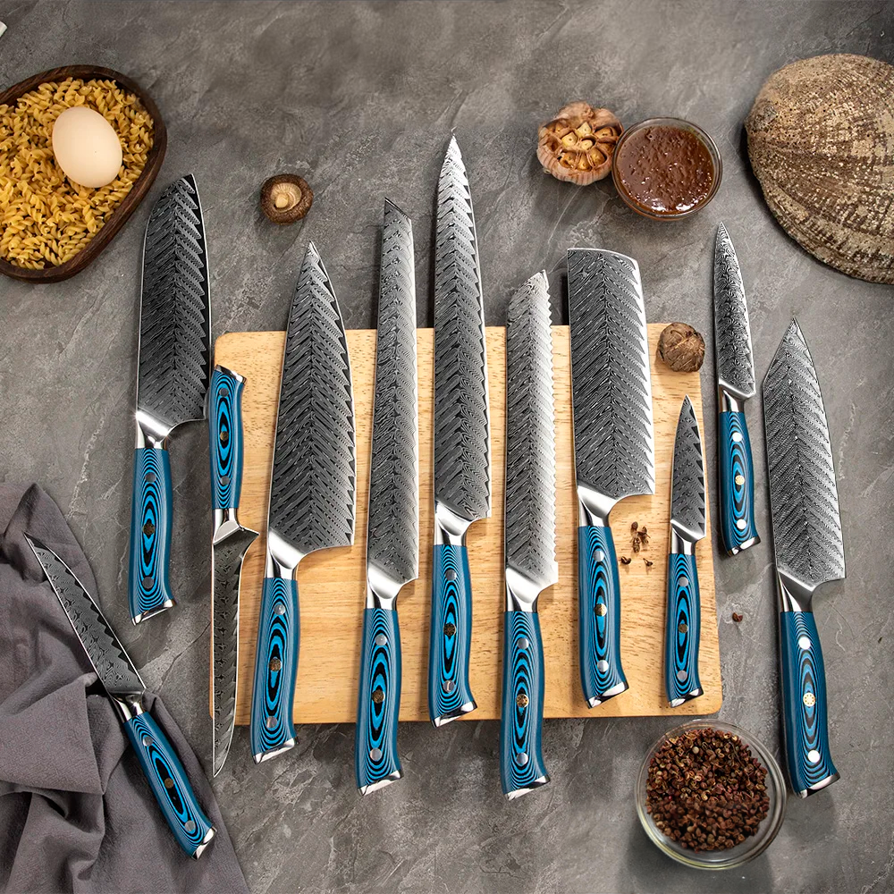 Rukojeť z vysoce uhlíkové martenzitické nerezové oceli s modrým dřevem Pakka