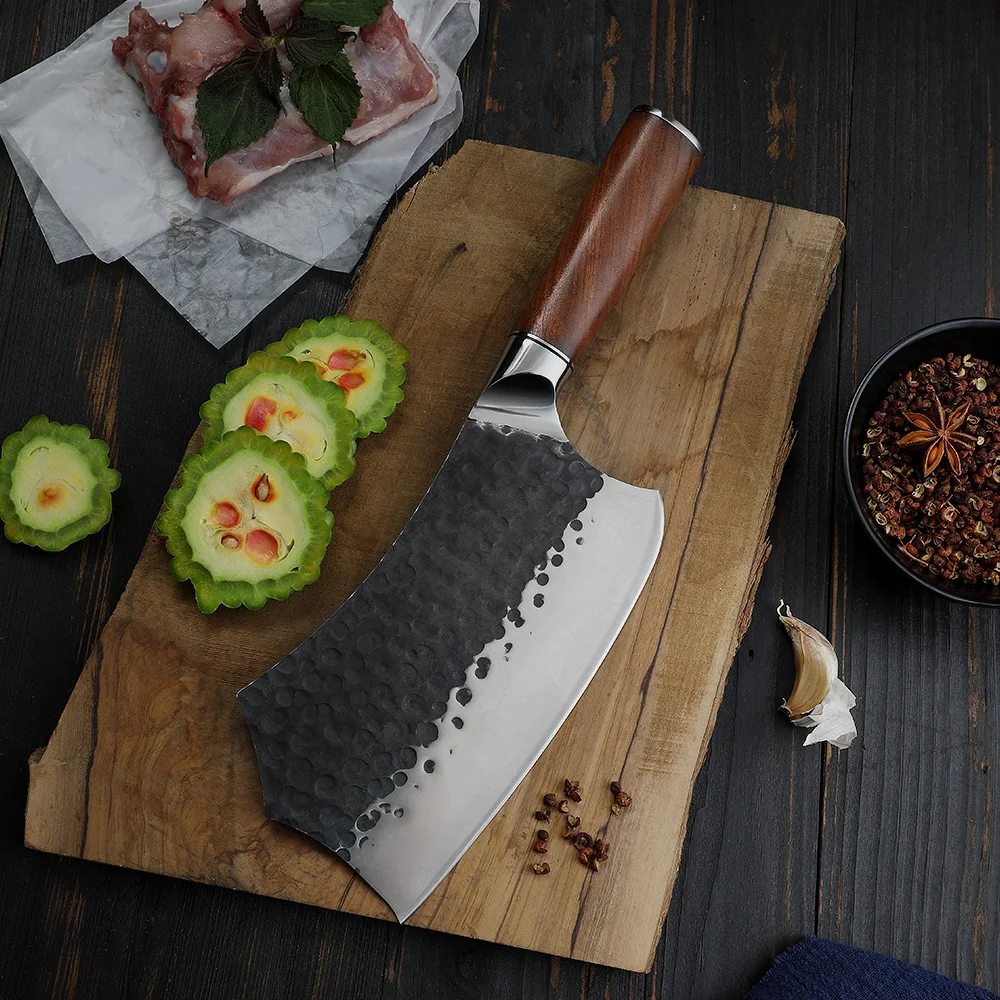 Bunka Nepravidelná rukojeť z nerezové oceli s vysokým obsahem uhlíku a palisandru 18 cm - Hikari