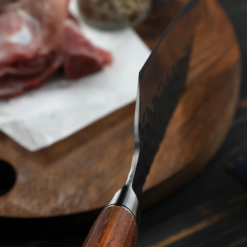 Bunka Nepravidelná rukojeť z nerezové oceli s vysokým obsahem uhlíku a palisandru 18 cm - Hikari
