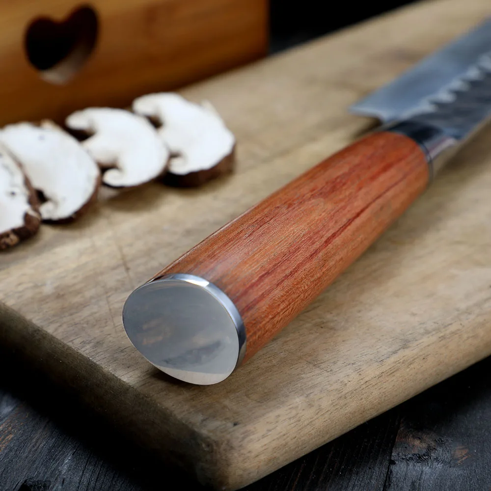 Řeznická rukojeť z nerezové oceli s vysokým obsahem uhlíku a palisandru 18 cm - Hikari
