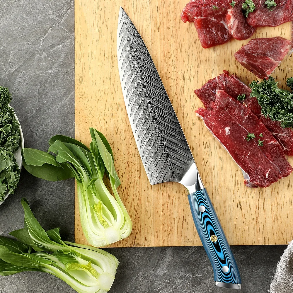 Prémiový šéfkuchařský nůž, Hikari - Všestranná 73vrstvá damašková ocel s rukojetí z pakkawoodu pro kulinářské výkony - Hikari