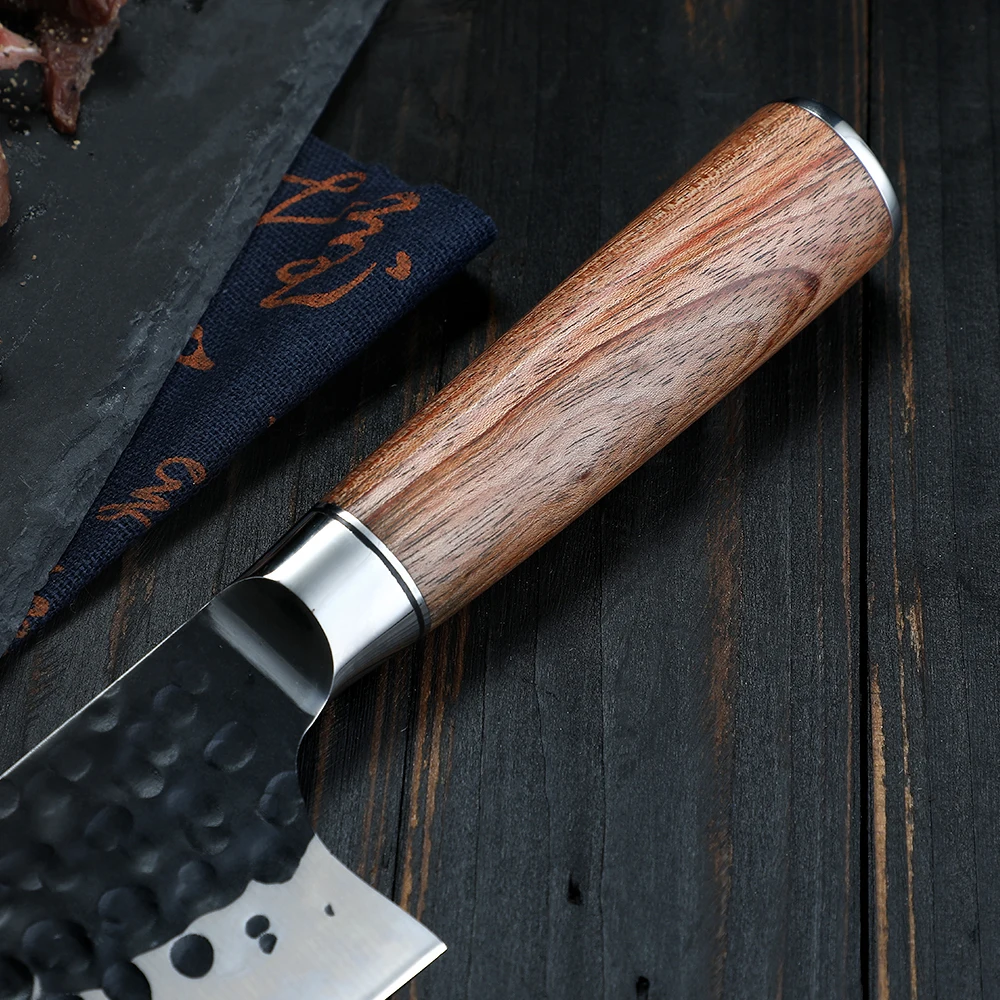 Profesionální šéfkuchařský nůž - multifunkční velká čepel z uhlíkové nerezové oceli, přesné krájení, rukojeť z palisandru - Hikari