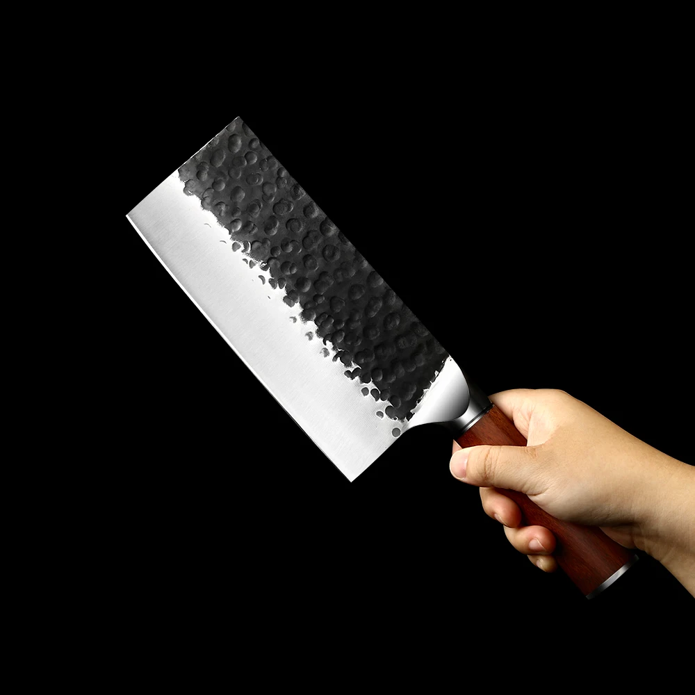 Heavy-Duty Cleaver, Hikari - karbonová nerezová ocel, rukojeť z palisandru - na sekání a porcování tvrdých surovin - Hikari