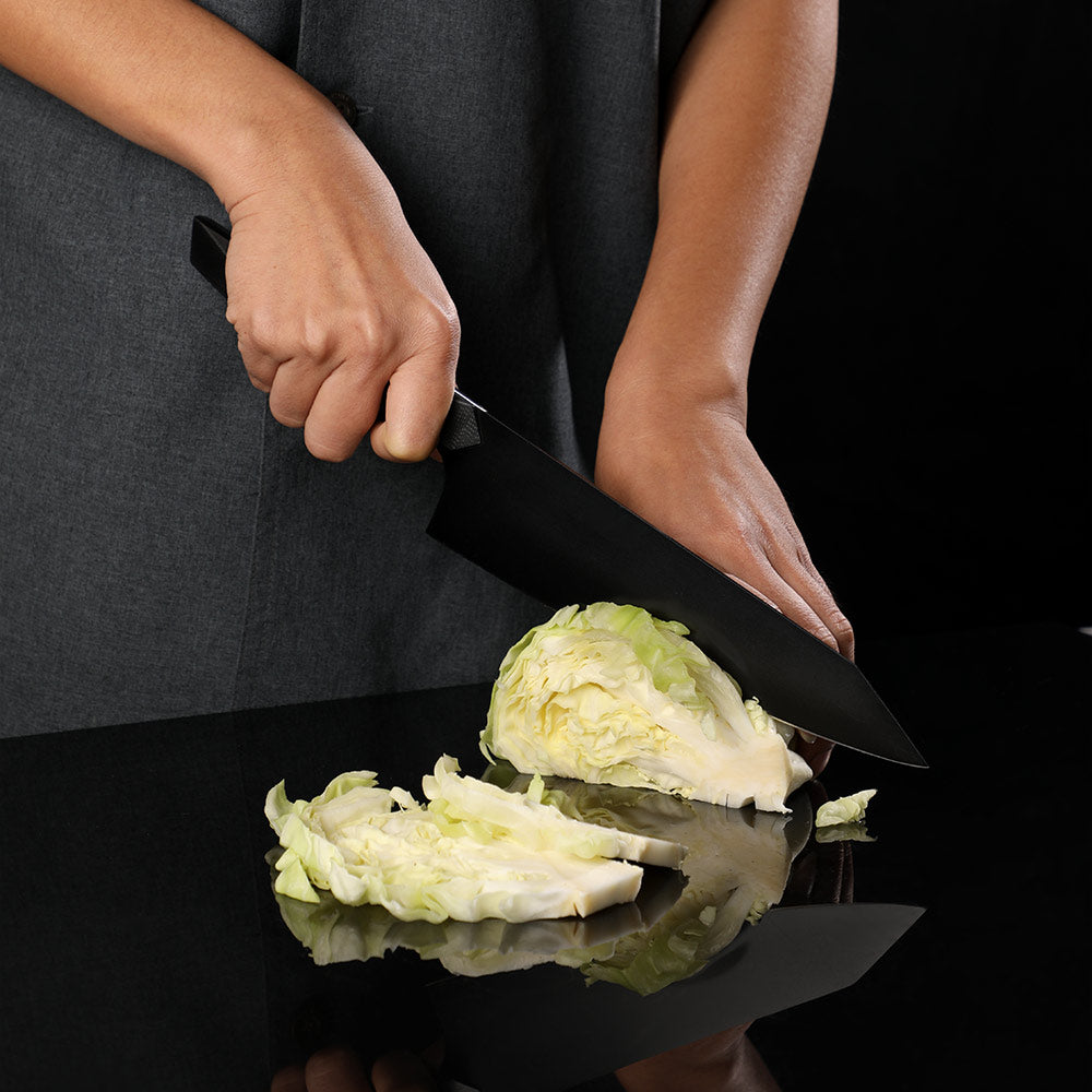 Nůž Kiritsuke - univerzální čepel z nerezové oceli s černým titanovým povrchem, japonský styl pro profesionální kuchaře - Hikari