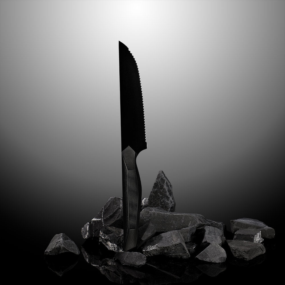 Profesionální steakový nůž, Hikari - čepel z uhlíkové nerezové oceli s titanovým povrchem, rukojeť z G10 pro dokonalé krájení steaků - Hikari