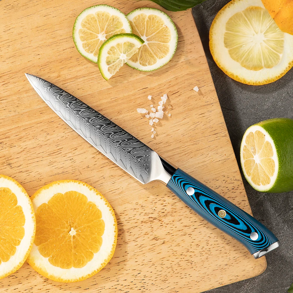 Drobný nůž Premium, Hikari - univerzální malý nůž s damaškovou čepelí a čepelí VG -10, pro přesné řezání - Hikari