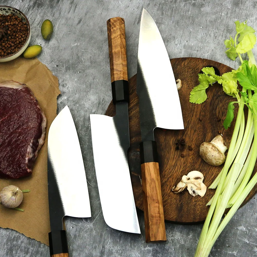 Professional Vegetable Knife, Hikari - 440C Stainless Steel Premium Olive Wood Handle 18cm - Hikari