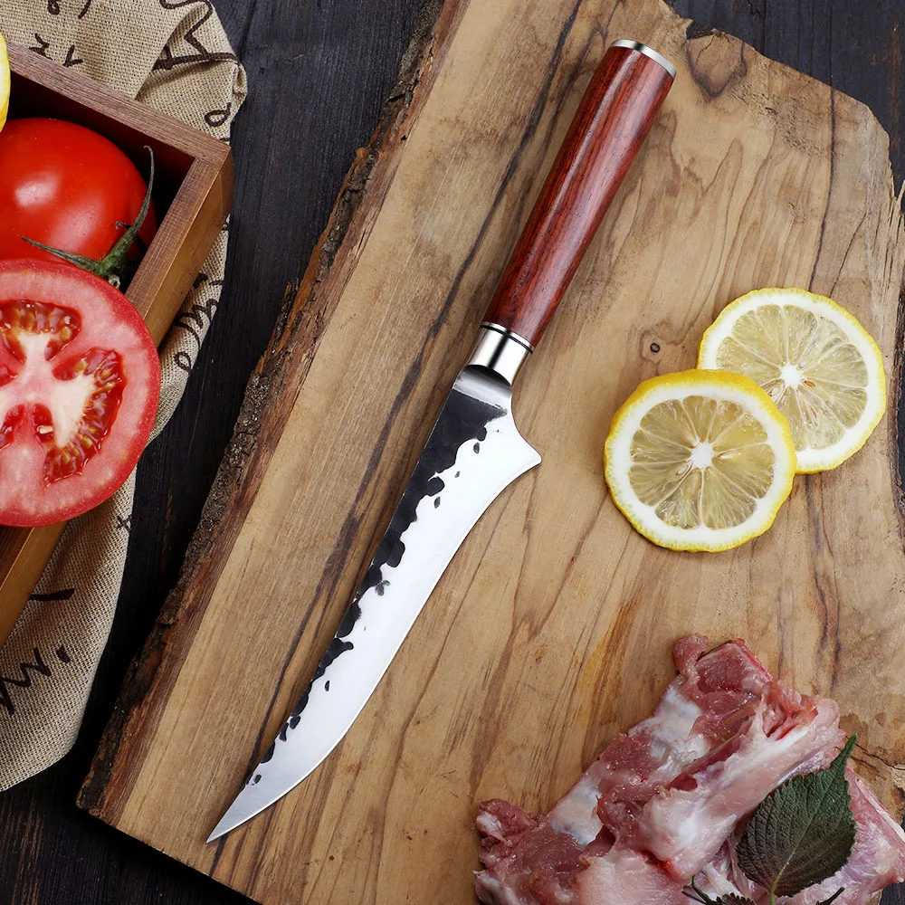 Honesuki / Boning Knife – High-Carbon Stainless Steel, Ergonomic Rosewood Handle for Bone Removal - Hikari