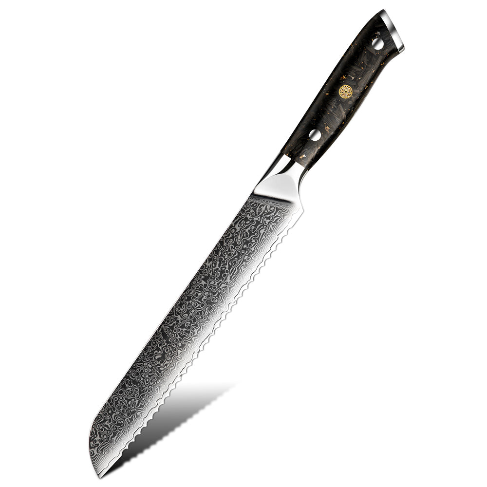 Bread VG-10 Damascus Carbon Fiber Foil Resin Handle 20cm - Hikari