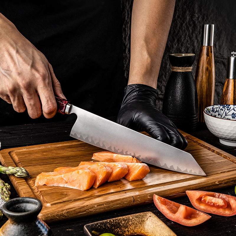 Hikari Kiritsuke nůž – profesionální japonský kuchařský nůž s matnou čepelí a pryskyřičnou rukojetí