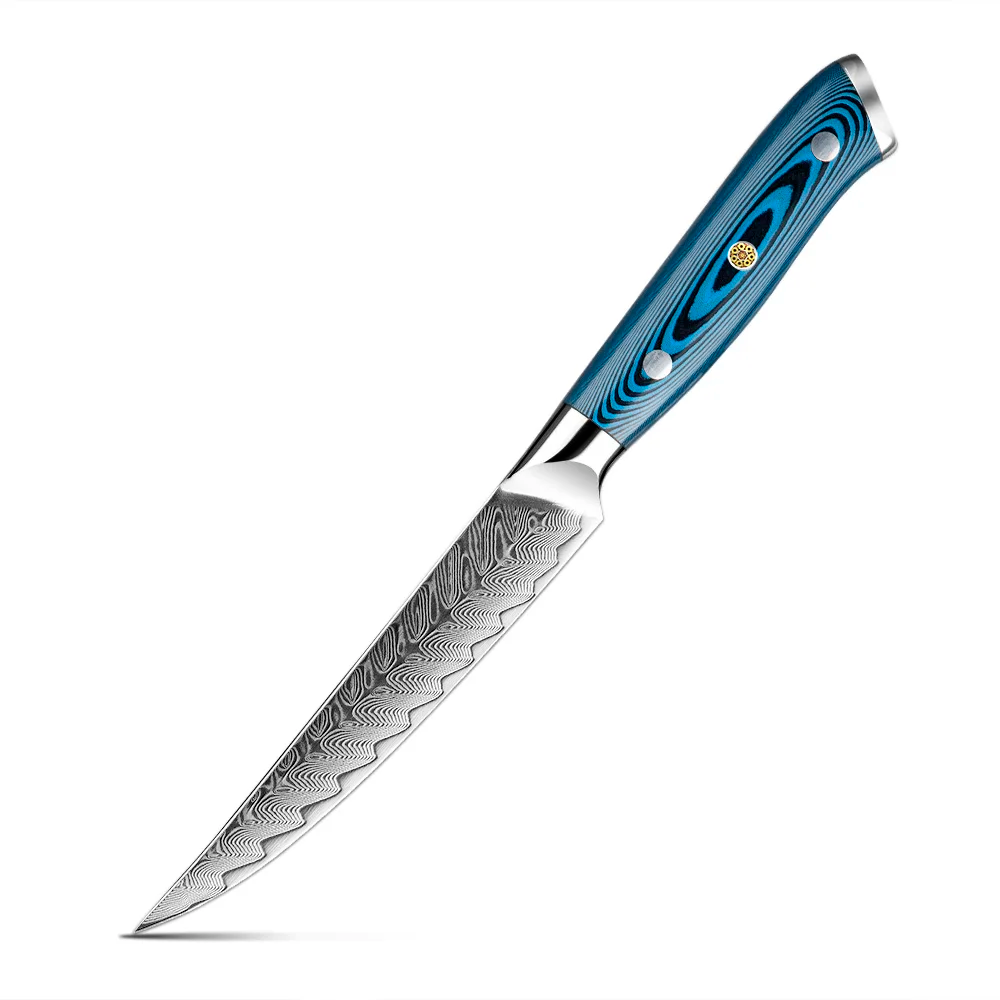 High-Performance Steak Knife – Damascus Steel, Ergonomic Handle, Ideal for Slicing and Carving Meats, Hikari - Hikari